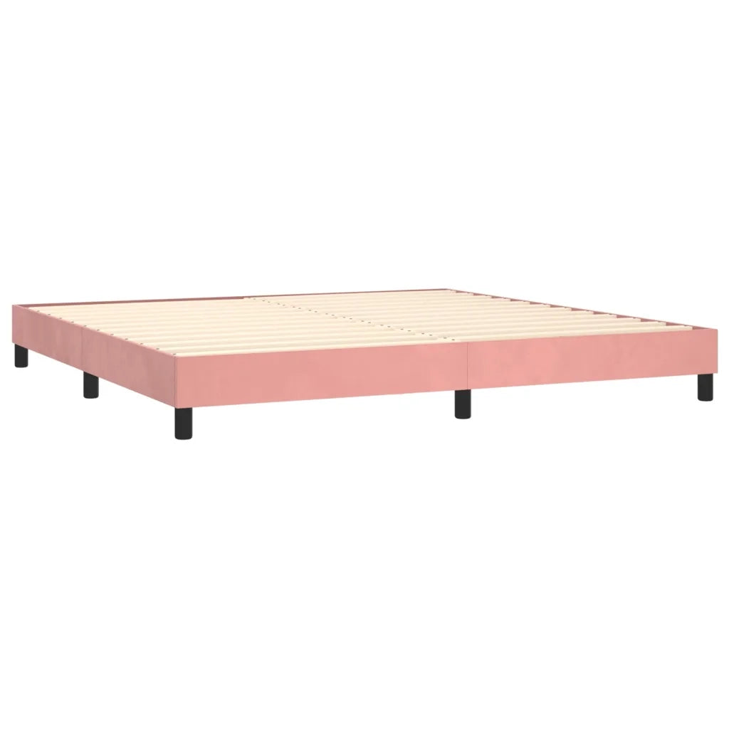 Giroletto a Molle con Materasso Rosa 200x200 cm in Velluto cod mxl 59285
