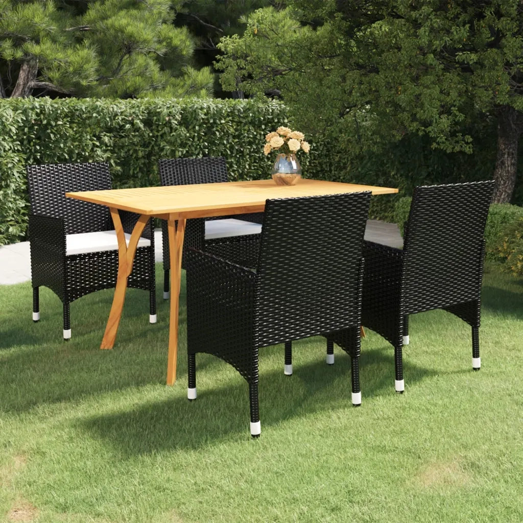 Set Mobili da Pranzo per Giardino 5 pz Nero 3072111