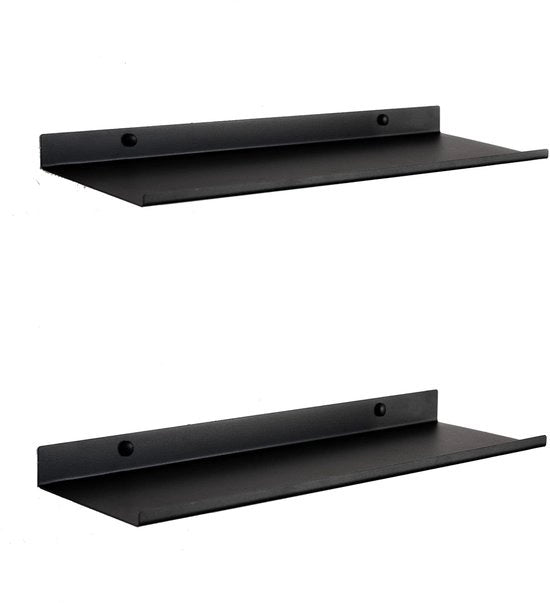 Set di 2 Pannelli Decorativi da Parete Fluttuanti - Nero 50 cm