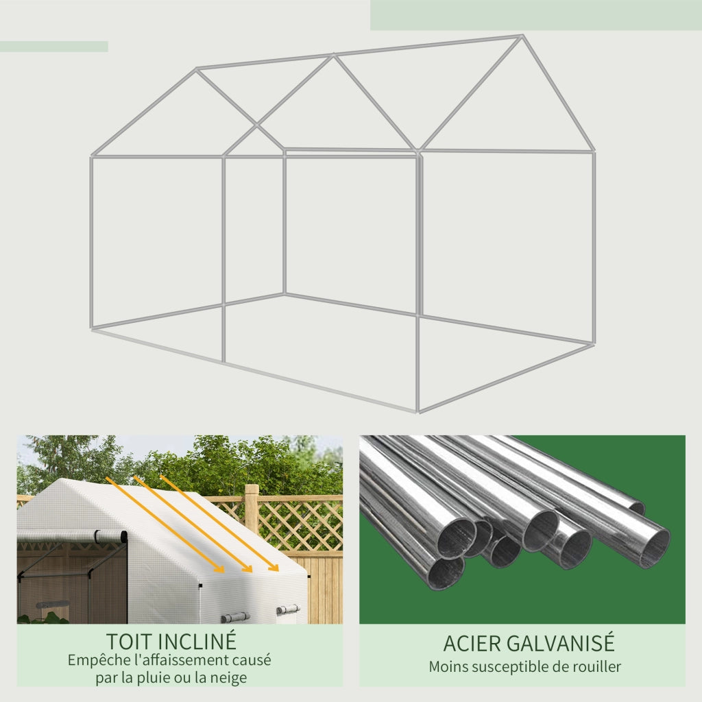 Serra da giardino tunnel 2x3m ¨C Minimal ¨C Acciaio galvanizzato bianco