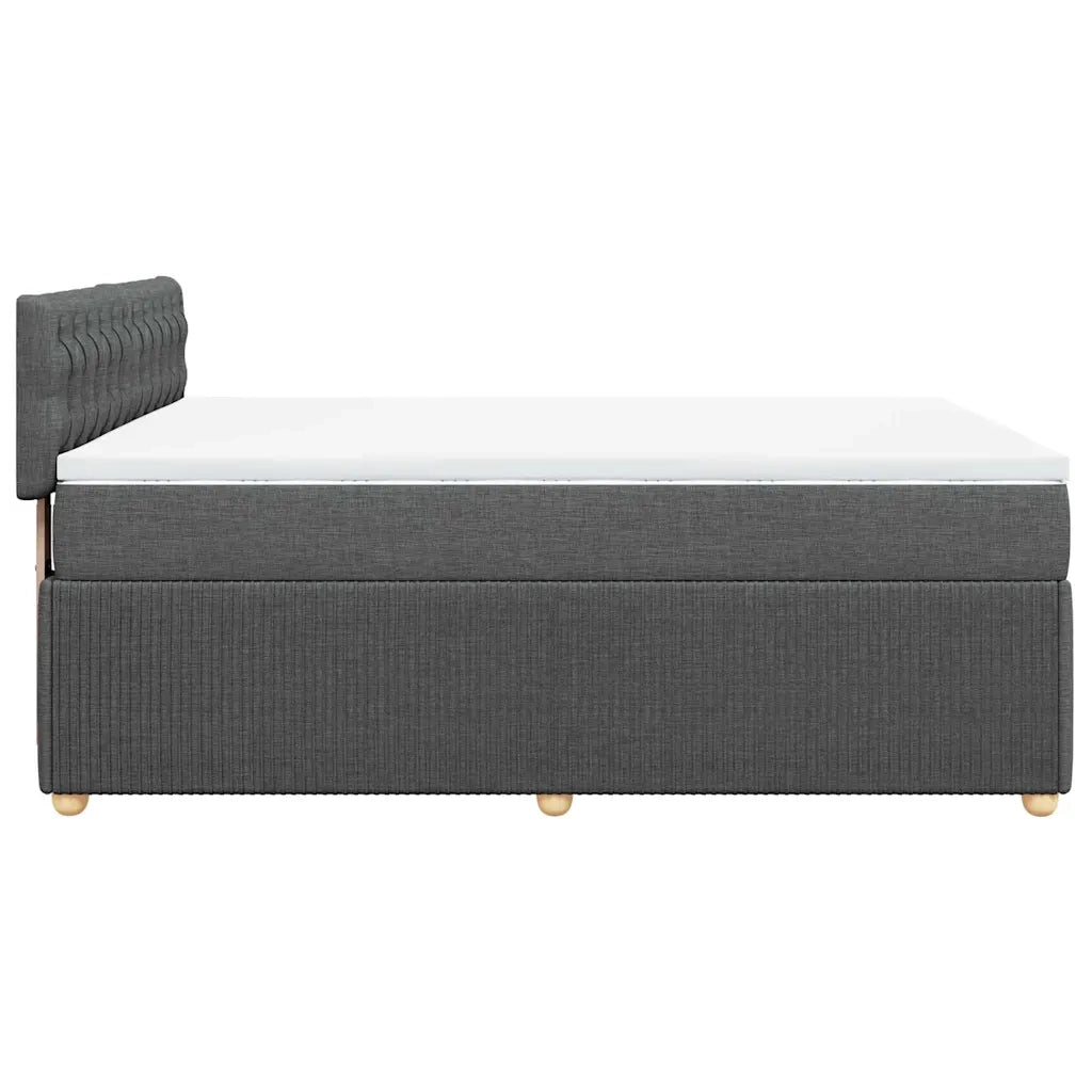 Giroletto a Molle con Materasso Grigio Scuro 140x200cm Tessuto 3289787