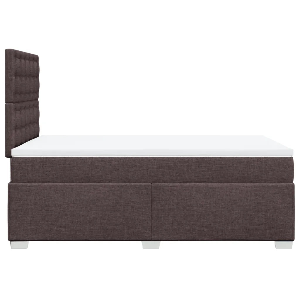 vidaXL Giroletto a Molle con Materasso Marrone Scuro 120x200cm Tessuto