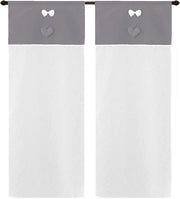 Tende Finestre Porte Interno Coppia 2pz Tessuto Semitrasparente Shabby Chic Rustica 60x240 Cm Grigia