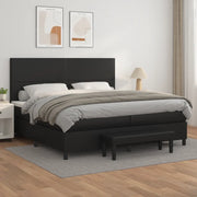 Giroletto a Molle con Materasso Nero 200x200 cm in Similpelle