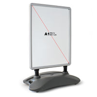 Cavalletto pubblicitario antivento bifacciale con serbatoio dell’acqua, Espositore pubblicità