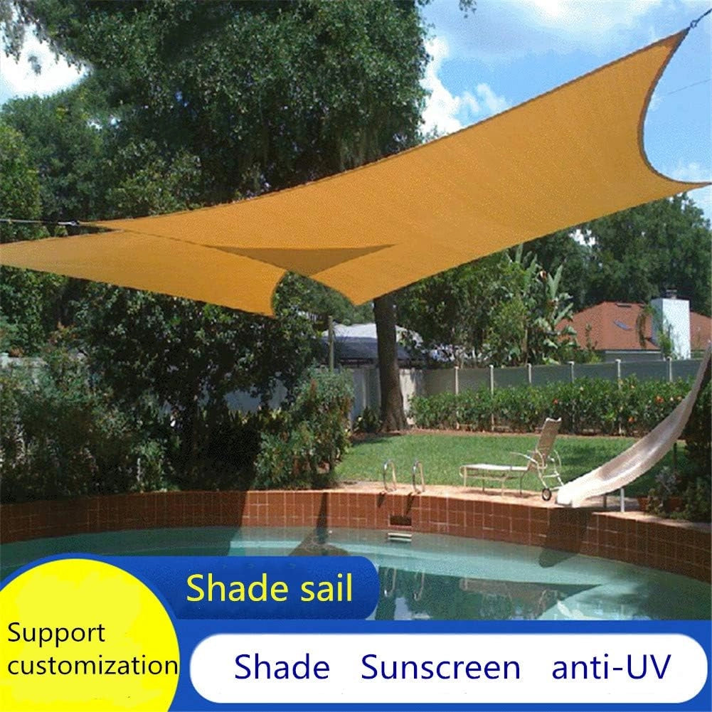 Vele Parasole Telo da Sole in HDPE Protezione Solare Respirante Anti UV Garden Backyard Terrace Pool Party Speciale Triangolo Esterno Rettangolare (5 * 5M,Blue)