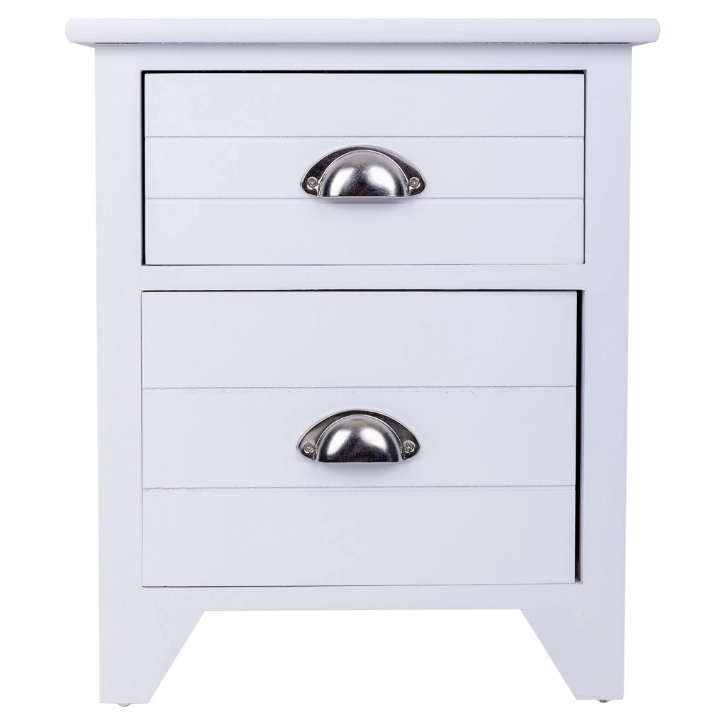 Comodino in legno bianco 38x28x45h