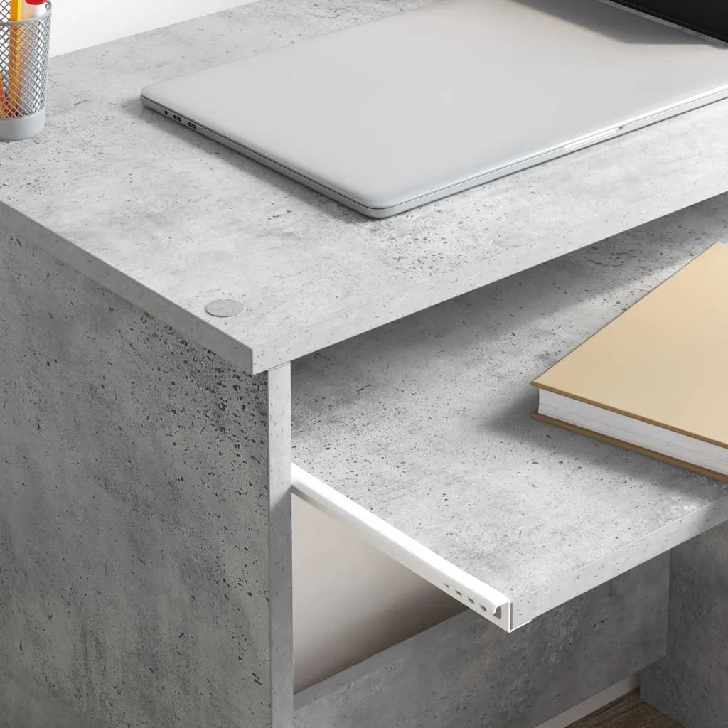 Scrivania Grigio cemento 120,5 x 44 x 88,5 cm Legno multistrato 869477