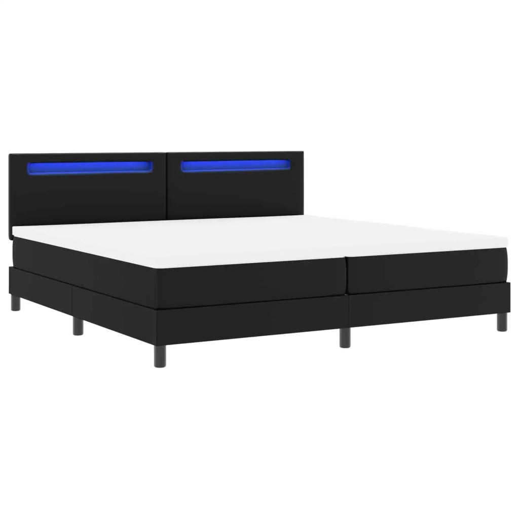 Letto a molle con materasso Nero 200 x 200 cm Pelle sintetica 3339064