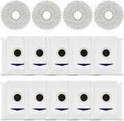 Set di accessori 14 pezzi - Sacchi per aspirapolvere 10 pezzi - Asciugamani per pulizia 4 pezzi - Adatto per Ecovacs Deebot T30 Omni/T30 Pro Omni - Riciclabile e lavabile - Eccellente assorbimento dell'acqua - Accessori per aspirapolvere