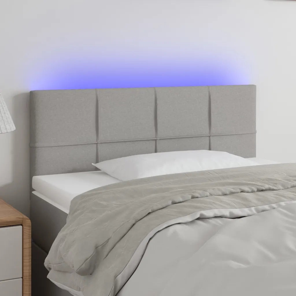 Testiera | Testata Grigio Chiaro a LED 80x5x78/88 cm in Tessuto
