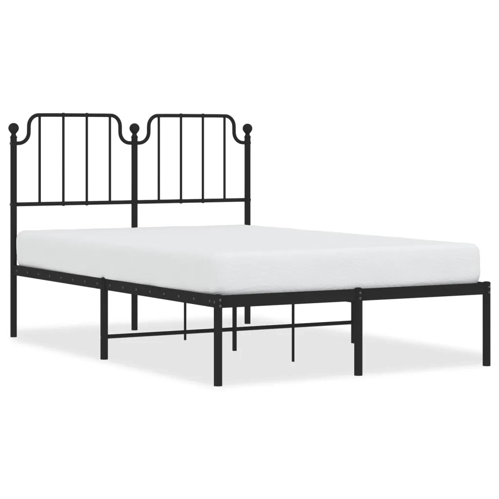 Giroletto con Testiera-Struttura Letto con testiera in Metallo Nero 120x200 cm 137525