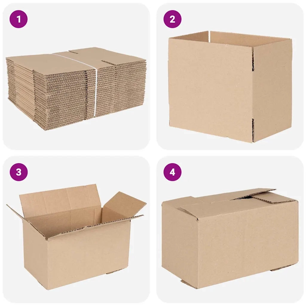 Scatola Pieghevole 50 pcs Naturale 24 x 13 x 13 cm Cartone 4106565