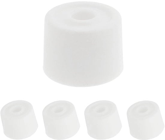 Blocco Porta in Gomma Silicone - 4 Pezzi - 35 mm di Diametro - Antiscivolo - Assorbimento Shock - Bianco - Facile da Installare - Dampeneduratore