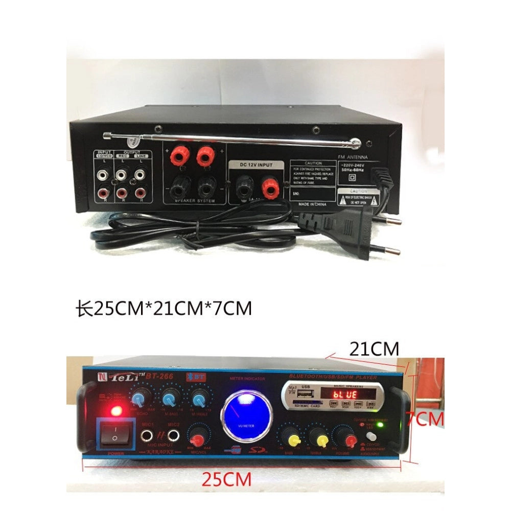 Trade Shop - Amplificatore Audio Karaoke Bluetooth Usb Sd Radio Fm Speaker Telecomando Q-t111 -