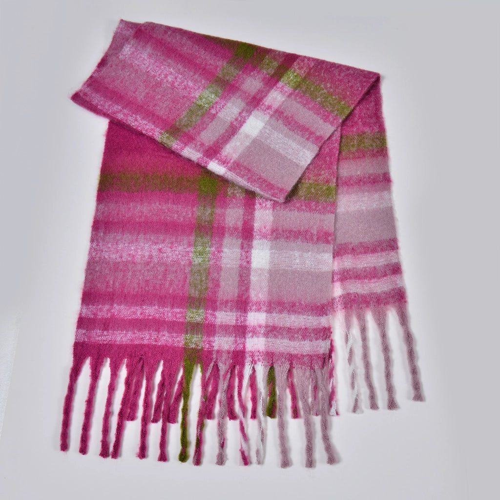 Nuova sciarpa a quadri spessa, elegante e calda, sciarpa lunga con nappe per uomo e donna, perfetta per le coppie.