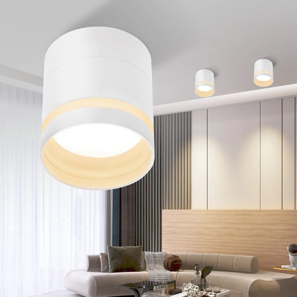 ZMH Faretto da soffitto LED bianchi rotondi da superficie 5W acrilico piccoli