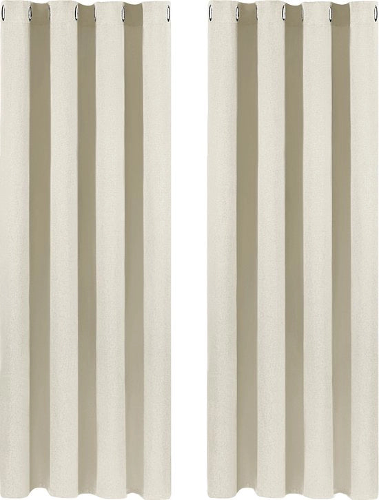 Tendenze di Finestra - 2 pezzi - 100% Poliestere - Tende/Roller/Vetri - Oscuranti e Termoisolanti - Crema - 135x245 cm
