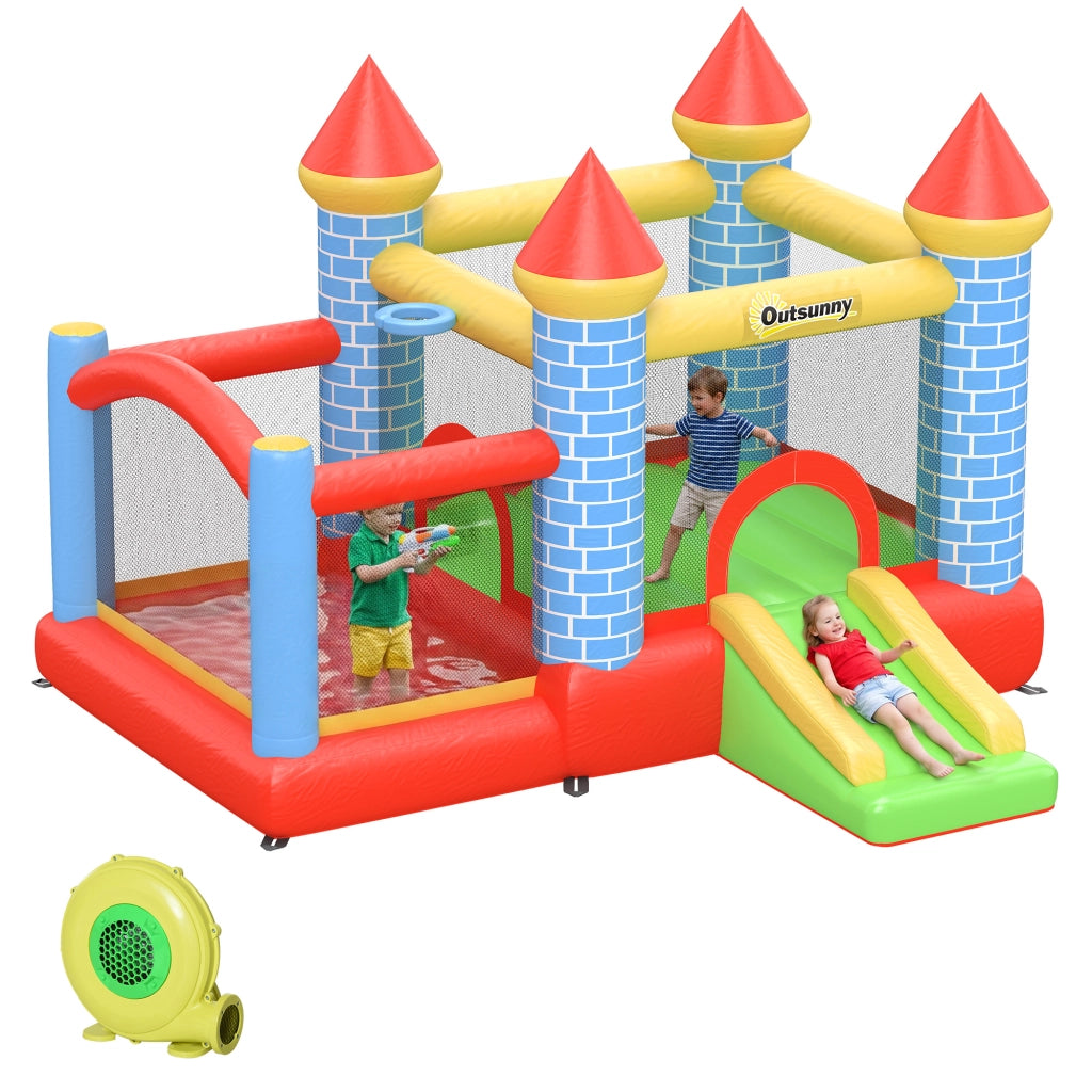 Castello Gonfiabile per Bambini con Scivolo e Piscina ¨C Zephmum ¨C 280x260x210 cm