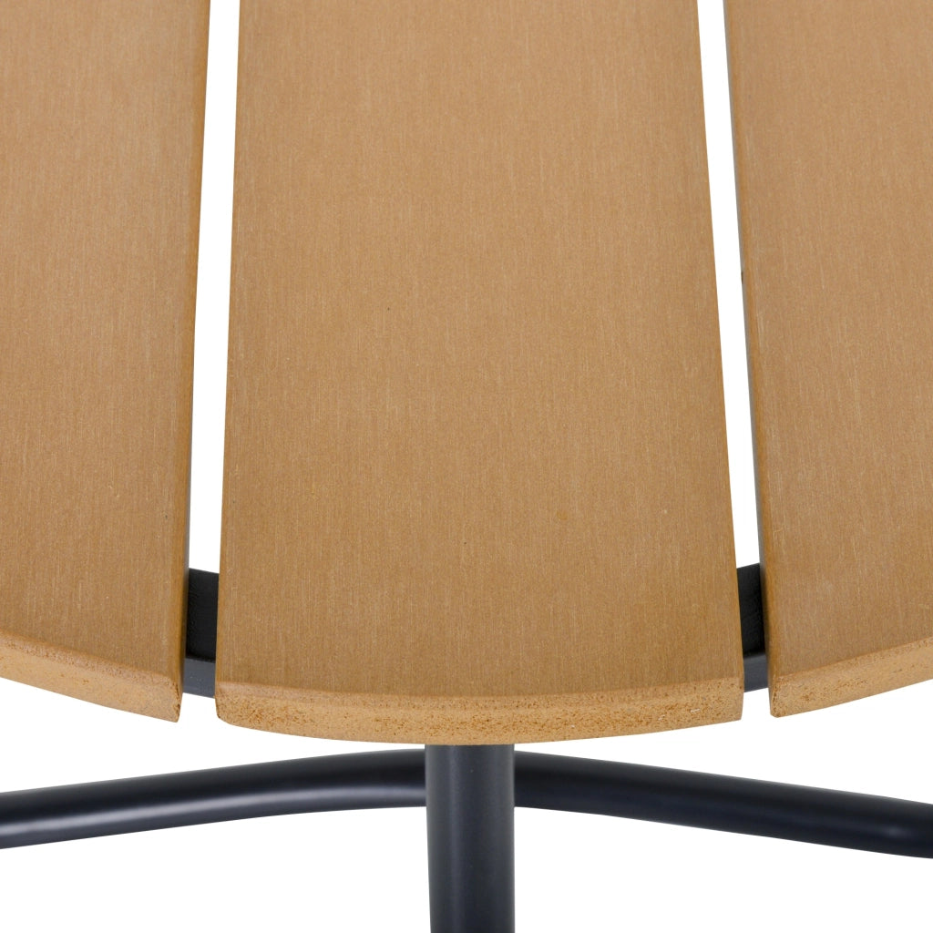 Tavolino da giardino rotondo in legno con gambe regolabili ¨C zephmum ¨C ?49x48 cm nero