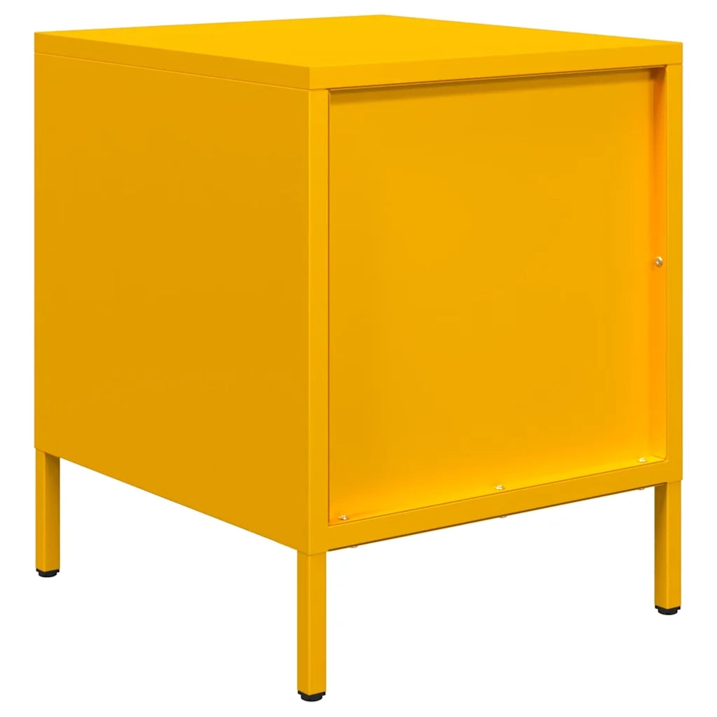 vidaXL Comodini 2 pz Giallo Senape 35x39x43,5 cm in Acciaio