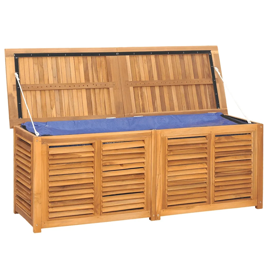 Contenitore Giardino con Borsa 150x50x55 cm Legno Massello Teak