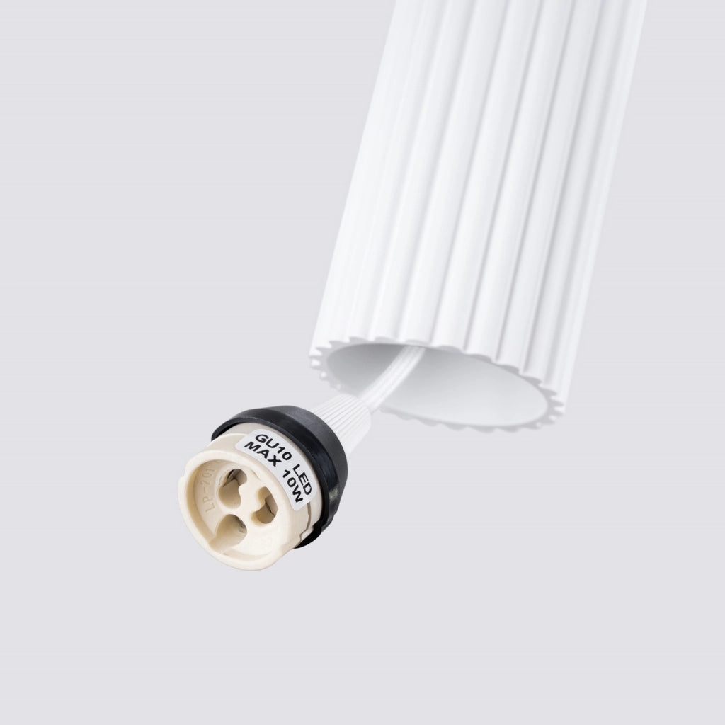Lampada a sospensione bianca rigata GU10 GRAVIO Pure Lume