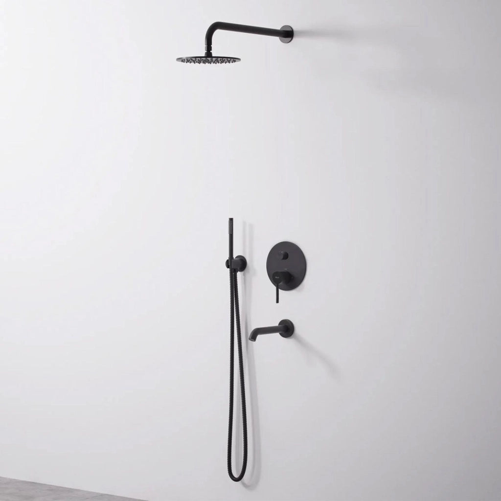 Set Da Vasca-doccia Da Incasso Rea Lungo Black + Box