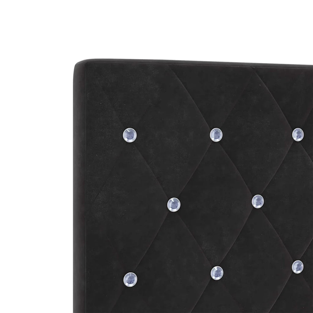 Letto a molle con testiera Nero 140 x 190 cm Velluto 3344875