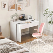 Scrivania con ripiani e cassettiera 2 in 1 - Xylo - Compatta, estendibile, in legno 1.8cm, ruote, pieghevole