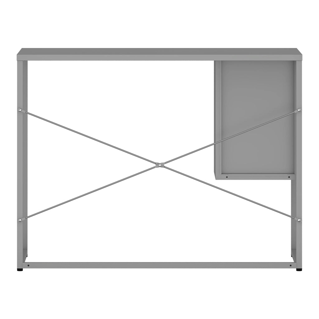 Scrivania Sund in Acciaio con Scomparto Chiuso con Anta 75x100x50 cm Grigio [en.casa]