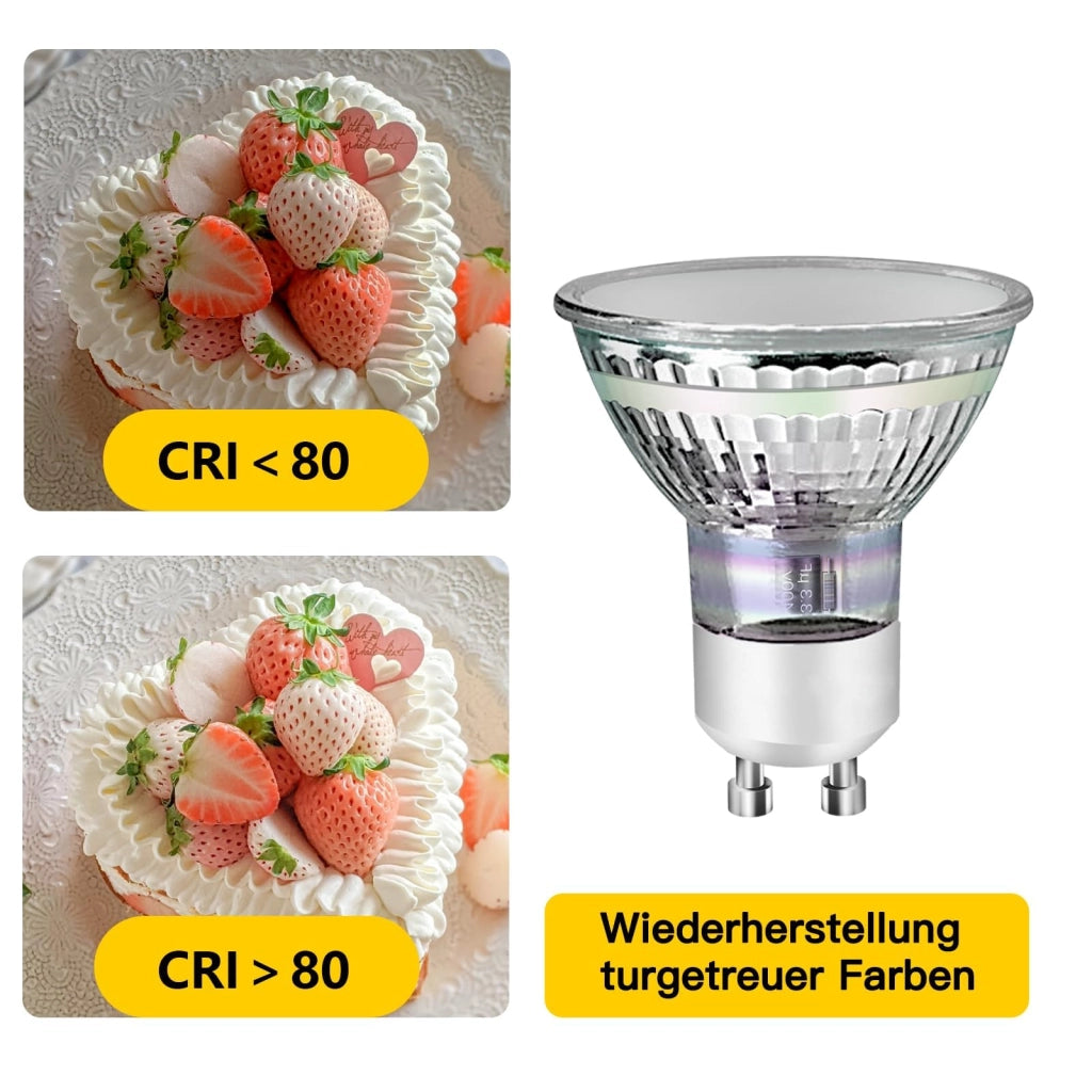 ZMH 10 x GU10 Lampadina LED Bianco Caldo 3W 30W Lampada a Risparmio Energetico 3000K Angolo del Fascio 110°