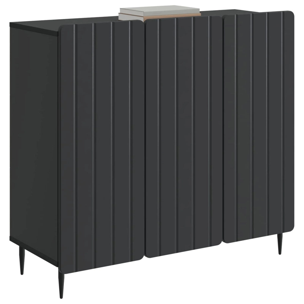 Credenza | Madia | Buffet da pranzo | Armadio da pranzo Nero 89 x 34,5 x 82 cm Legno ingegnerizzato