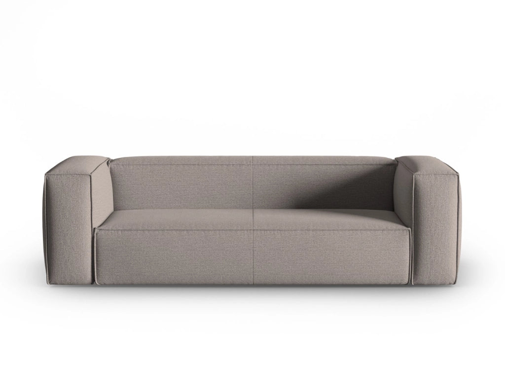 Cosmopolitan Design - Divano "Mackay" 4 posti in velluto strutturato cappuccino 