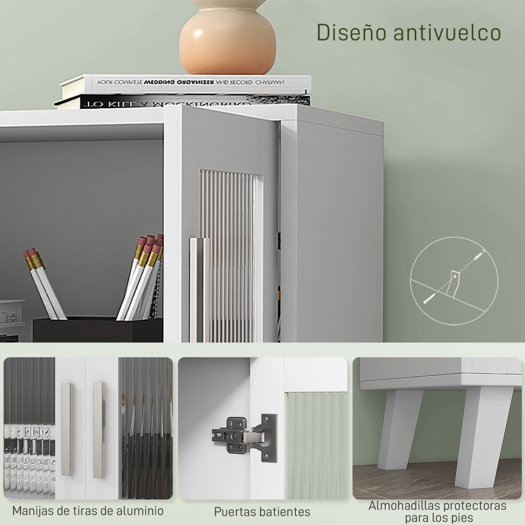 Armadio Battente con 2 Ripiani ¨C Zephmum ¨C Bianco 61x35x75 cm