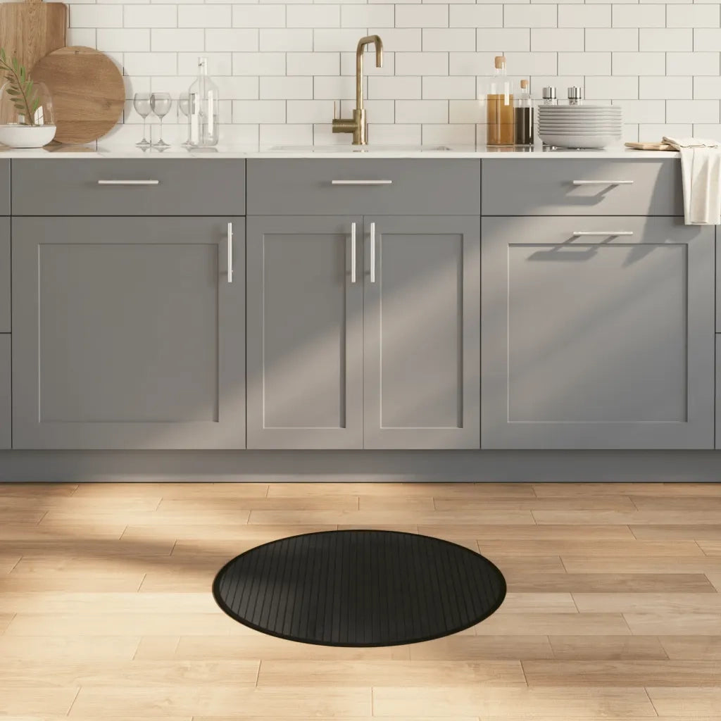 Tappeto Rotondo Nero 60 cm in BambÃ¹
