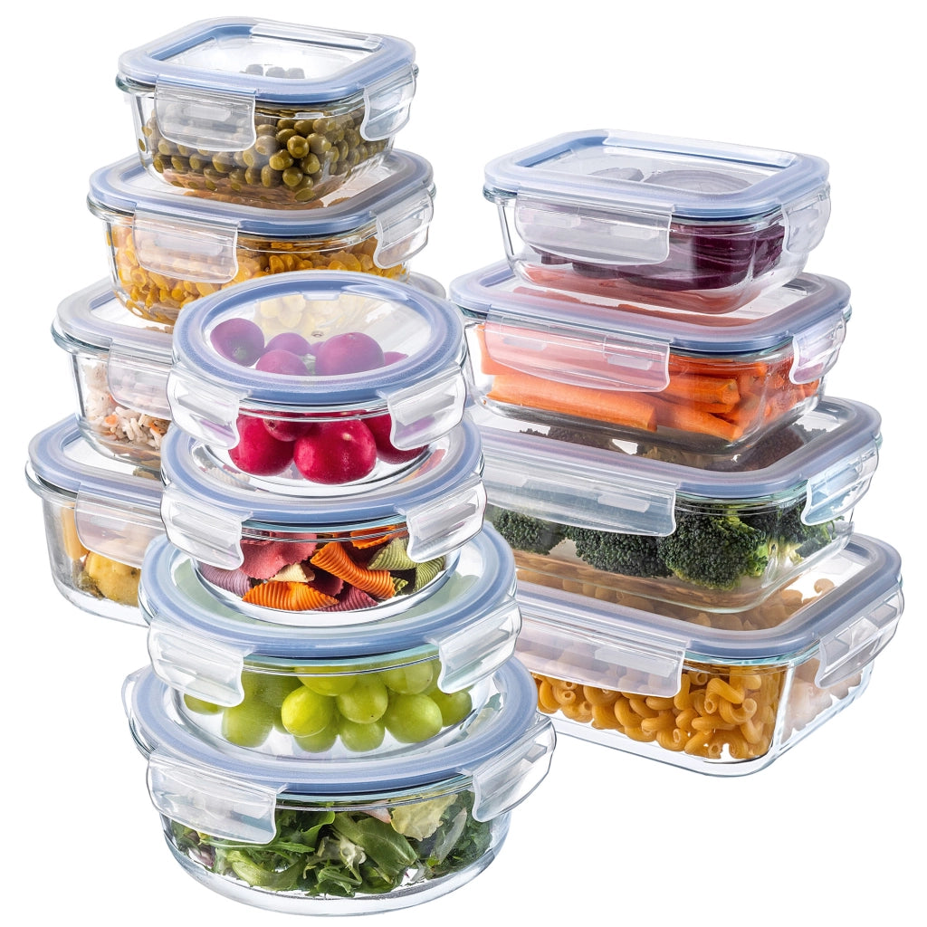 Set di contenitori per alimenti KADAX in vetro, portapranzo in vetro, 12 pezzi