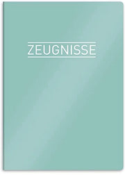 Documentario per Certificati con Disegno DIN A4, Cartellino Documenti Solido, Presentazione dei Certificati - 20 Borse Solide - per Ragazzi, Adolescenti, Studenti, Ragazze, Ragazzi (Verde Mint)