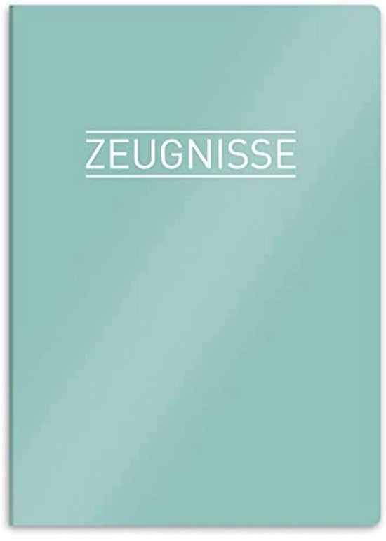 Documentario per Certificati con Disegno DIN A4, Cartellino Documenti Solido, Presentazione dei Certificati - 20 Borse Solide - per Ragazzi, Adolescenti, Studenti, Ragazze, Ragazzi (Verde Mint)
