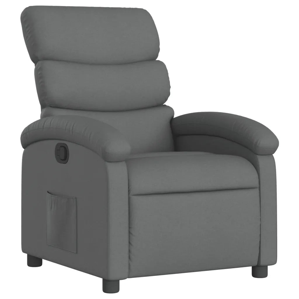 Divano Sedia-Poltrona reclinabile in Tessuto Grigio Scuro 367542