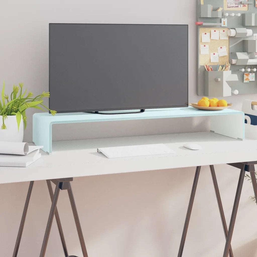 Supporto TV-Rialzo Monitor in Vetro Verde 90x30x13 cm