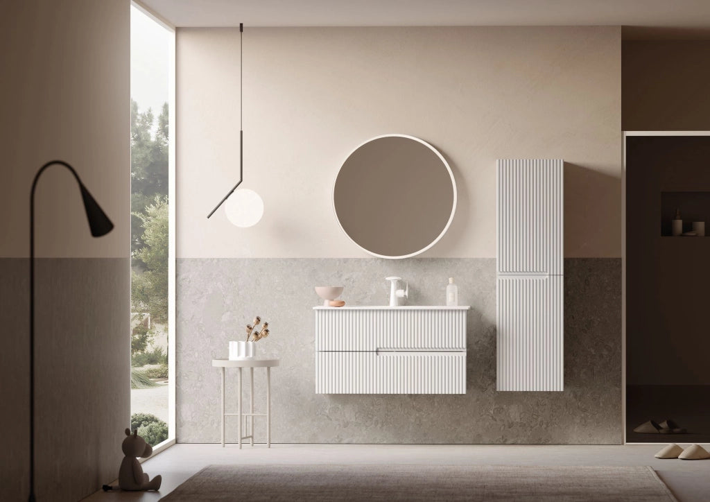 Mobile lavabo "Moonlight 90 v2" - 91 x 51 x 51 cm - Bianco opaco