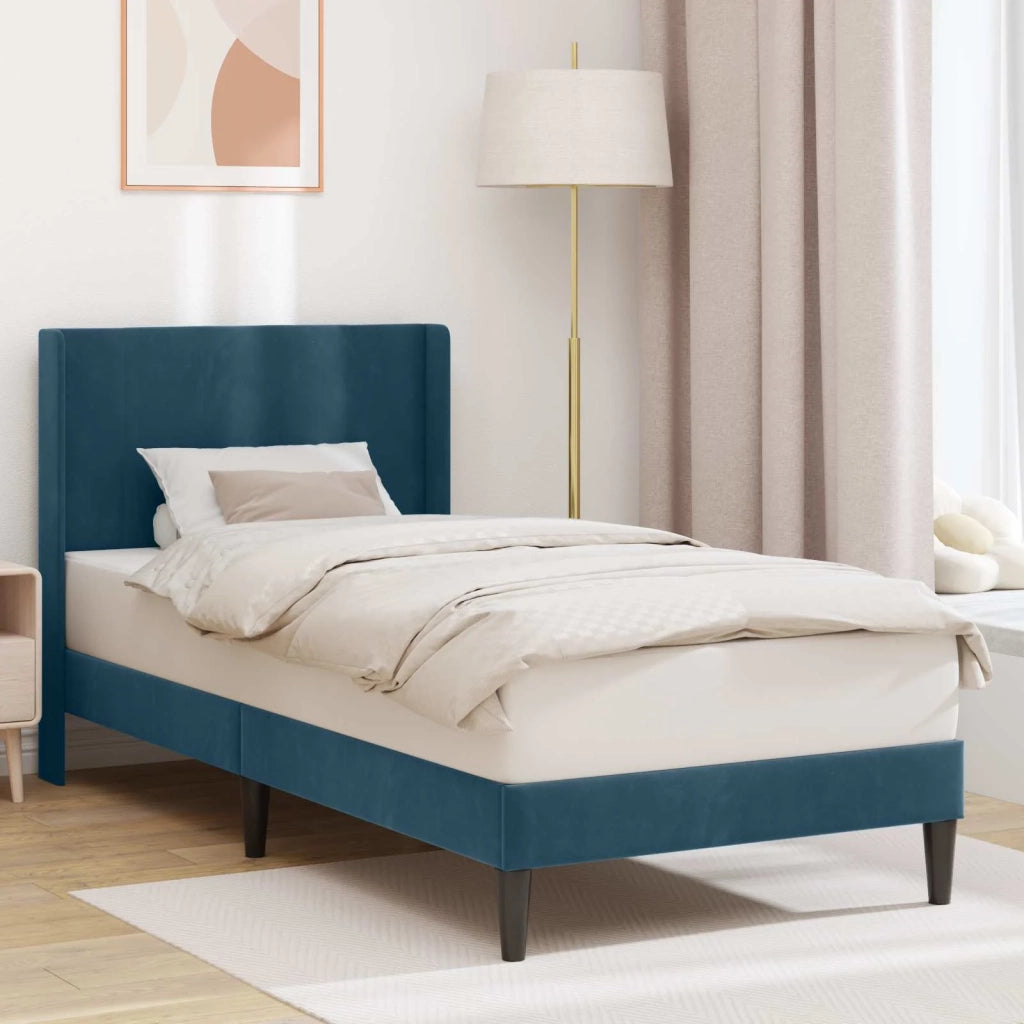 Struttura del letto con testiera Blu 100 x 200 cm Velluto 42027490
