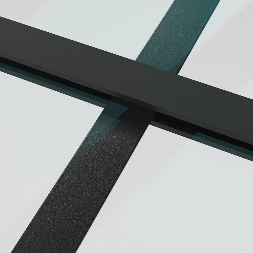 Porta Scorrevole con Ferramenta Nera 90x205 cm in Vetro ESG 3375931