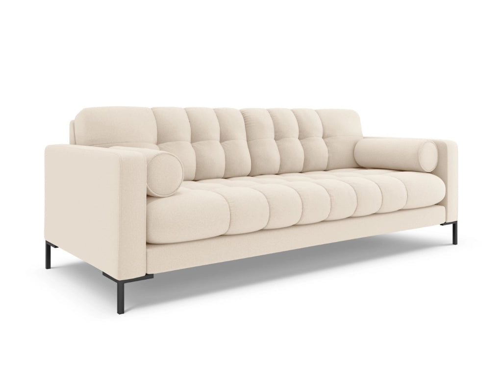 Cosmopolitan Design - Divano "Bali" 4 posti in tessuto strutturato beige chiaro 