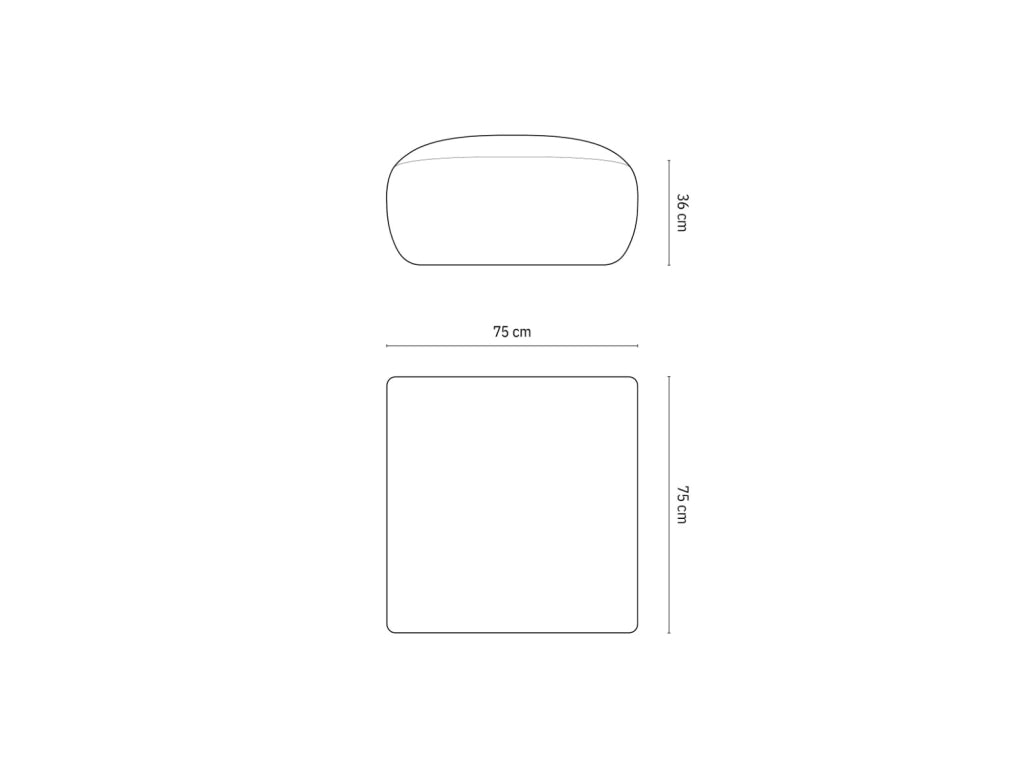 Cosmopolitan Design - Pouf "Nolio" in ciniglia beige chiaro 