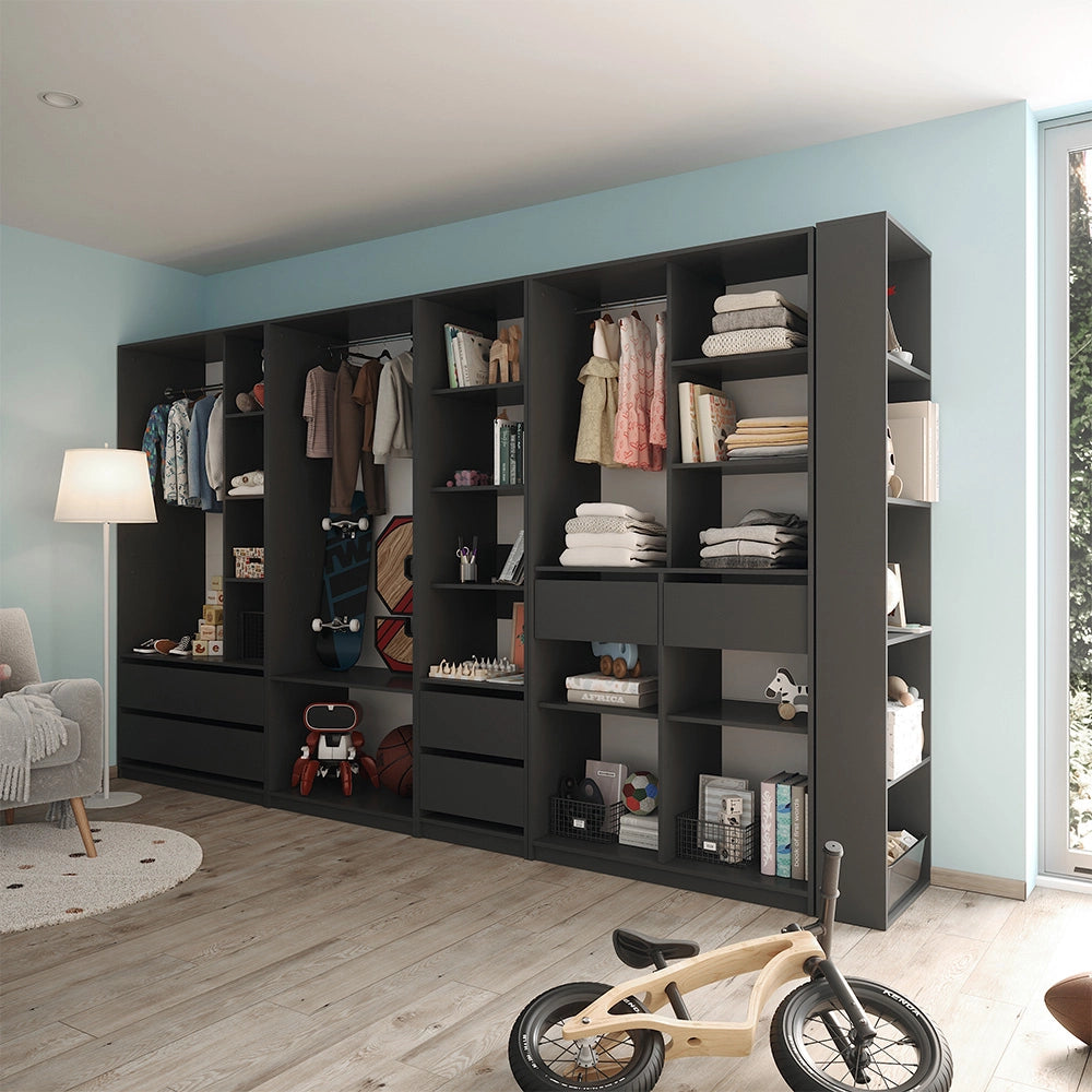 Armadio Elmo Antracite 50 x 200 cm Set di 5 Vicco
