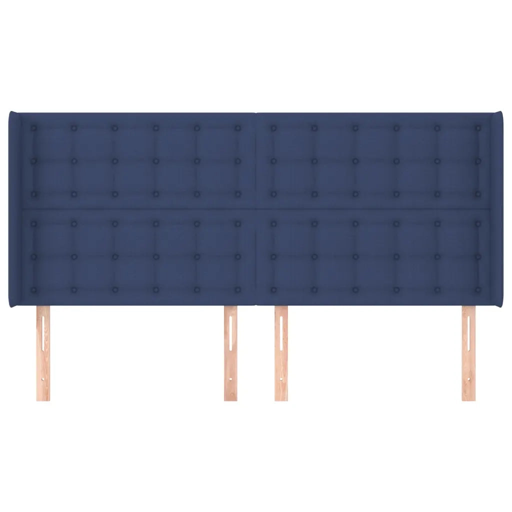 Testiera | Testata ad Orecchio Blu 163x16x118/128 cm in Tessuto
