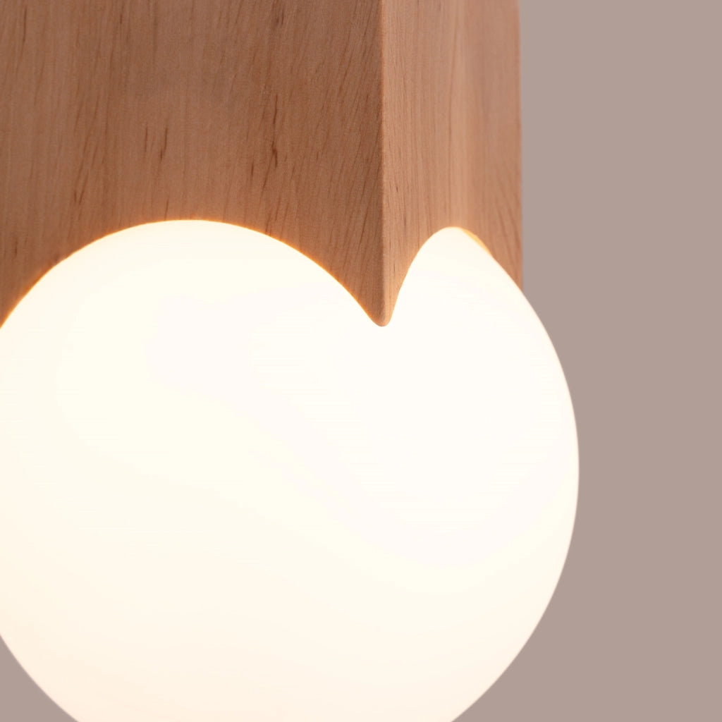 Plafoniera scandinava legno/vetro sfera G9 Pure Lume