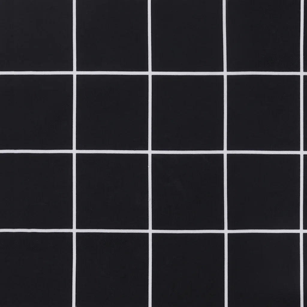 Cuscini per Panca 2 pz Motivo a Quadri Nero in Tessuto Oxford 361729